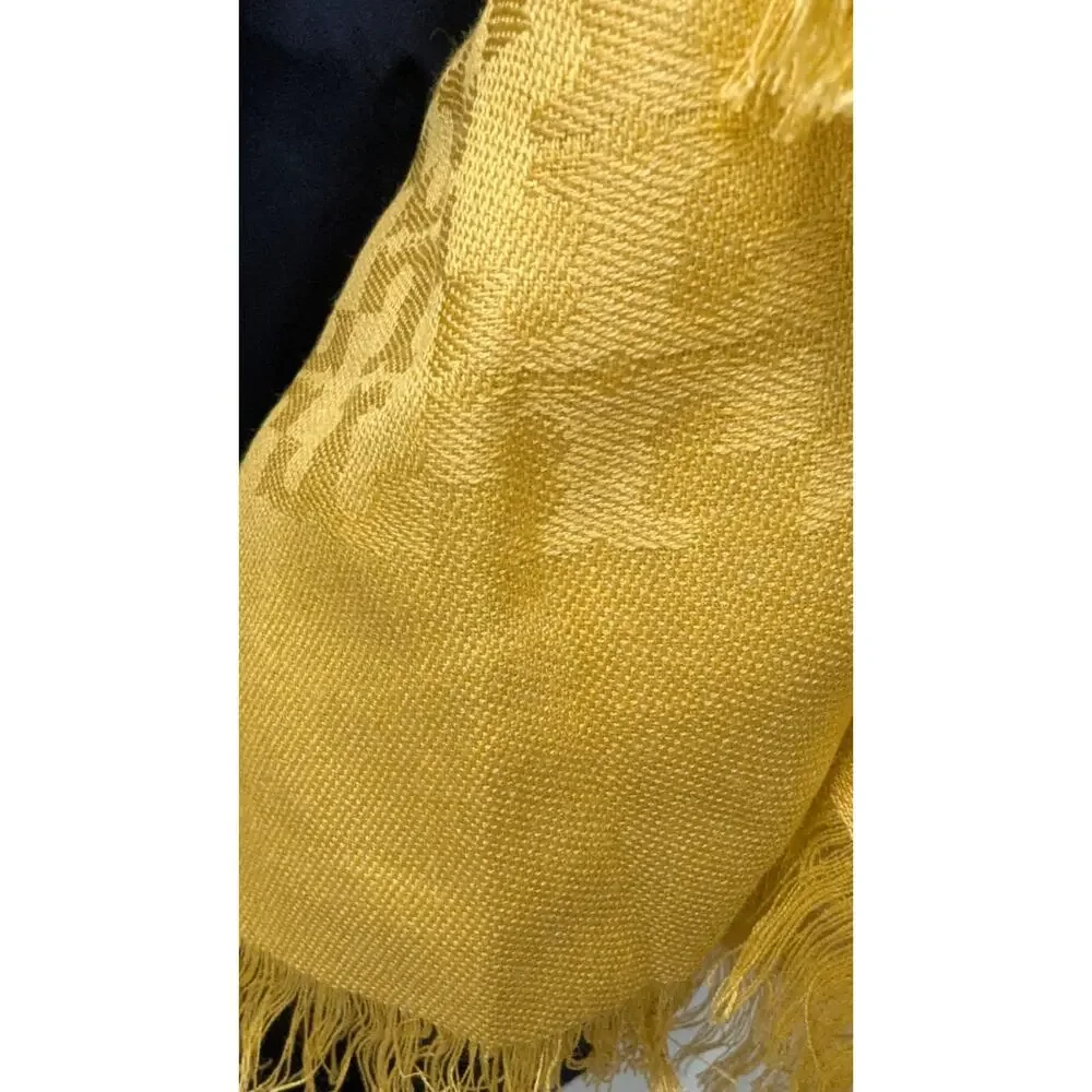 Tory Burch T Logo Monogram Silk & Cotton Scarf 26